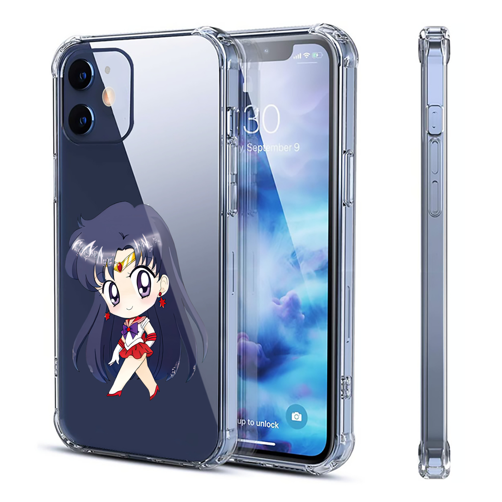 （画像用） 美少女戦士セーラームーン 火野レイ ひの レイ Sailor Moon Hino Rei （セーラーマーズ,Sailor Mars） 【iPhone 12シリーズ対応】透明スマホケース（クリアソフトケース）